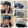 Синий ковбойский берет корейский стиль джинсовая восьмиугольная шляпа весенняя шляпа художника для девочек