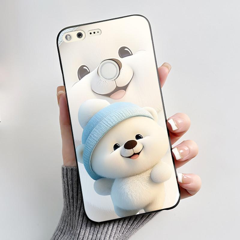Роскошный Милый Кролик Любовь Мультяшный Забавный Чехол Для Google Pixel XL Pixel1 1 XL Черный Силиконовый Мягкий Чехол Для Телефона Защитная Задняя Крышка