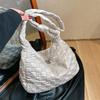 Ielgy Cloud Bag Plaid Pleated One-Shoulder Cotton-Padded Bag Large-Capacity Casual Korean Version Diagon