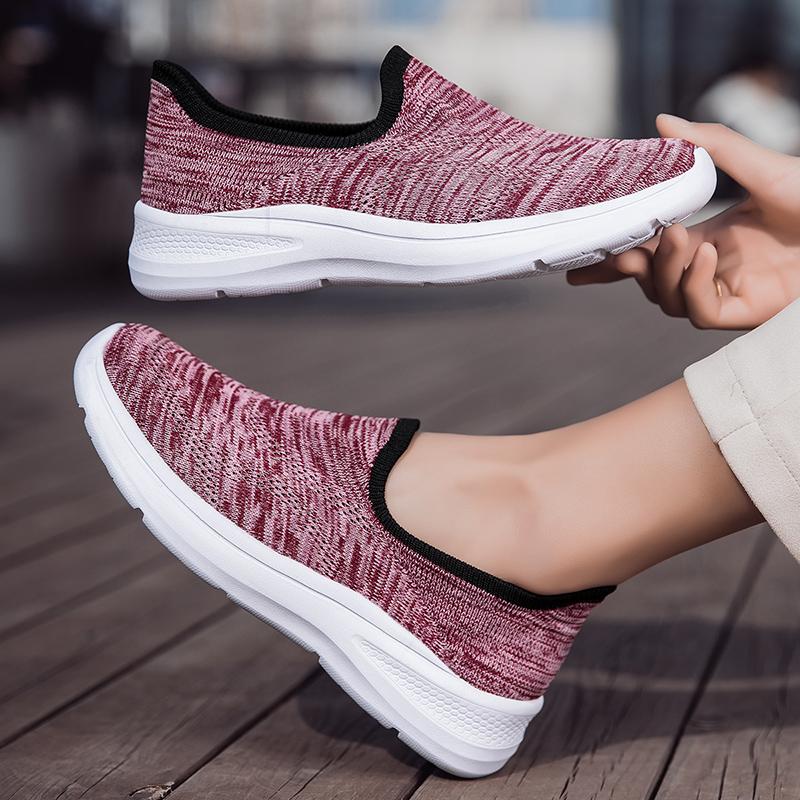 Весенние женские кроссовки, удобные, легкие, нескользящие, плоские, для мам, кроссовки для бега на открытом воздухе, повседневная спортивная обувь, размер 35-44