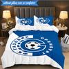 3PCS Soccer Club Emblem Design Printed Soft Bedding Set,Including 1pc Duvet Cover And 2pcs Pillowcases Perfect for Bedroom, Dormitory, Fan gift