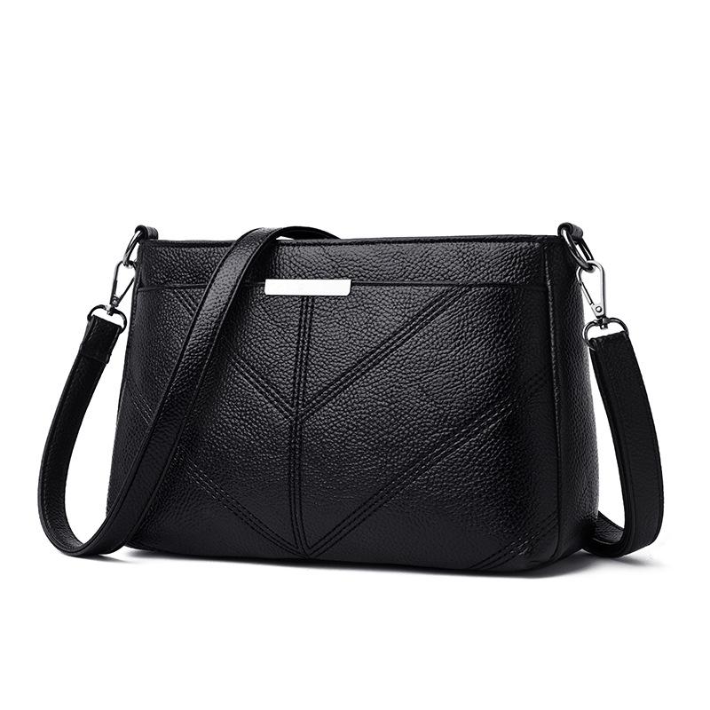 Women's Bag 2023 New Korean Fashion Mommy Bag Three-layer Small Bag Single Shoulder Messenger Bag Soft Leather Mommy Bag