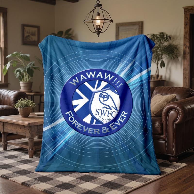 Флисовое одеяло в тематике Sheffield Wednesday Уютное мягкое плюшевое одеяло для спальни, дивана, путешествий