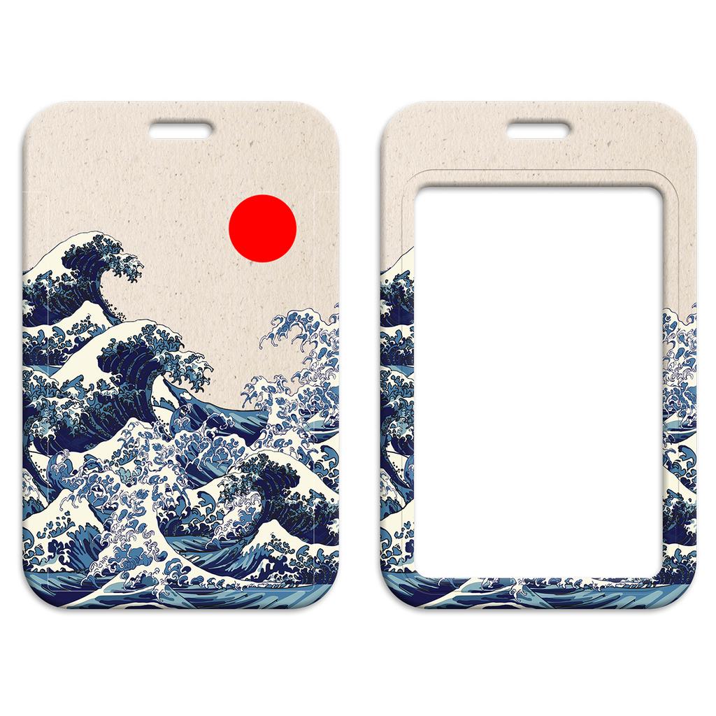 Японские волны держатель удостоверения личности шнурки для ключей шейный ремешок для карты значок спортзал телефон ремни брелок брелок аксессуары подарок