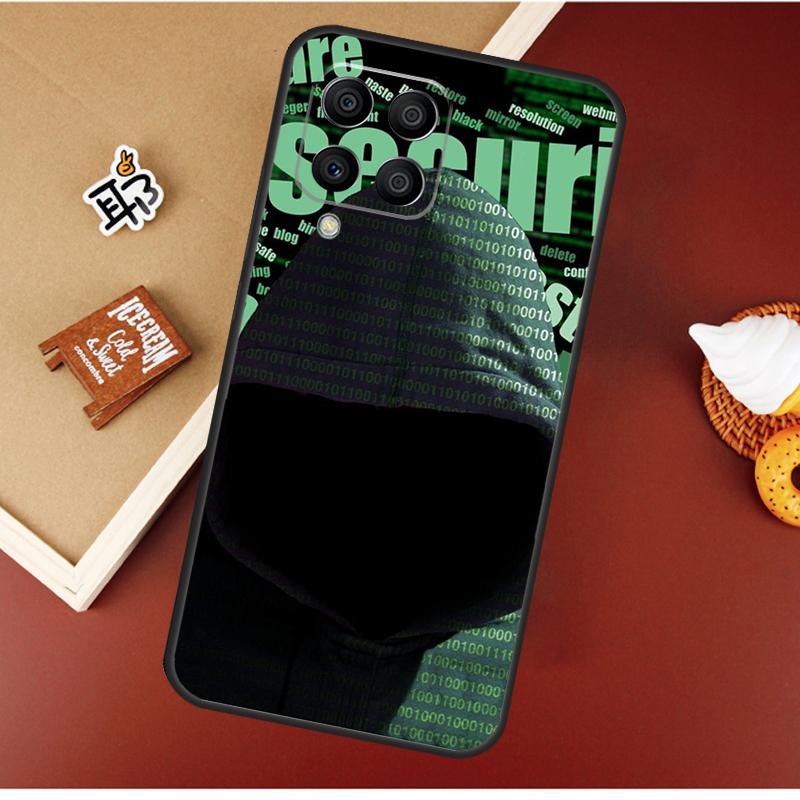 Hacker Binary Matrix Rain Case For Samsung Galaxy M16 M36 M56 M06 M52 M32 M12 M54 M34 M14 M35 M55 M15 M11 M31 M13 M53