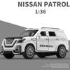 Литая под давлением модель автомобиля Nissan Patrol 1/36, игрушечный автомобиль с откатным механизмом для детей, коллекция подарков для мальчиков и девочек