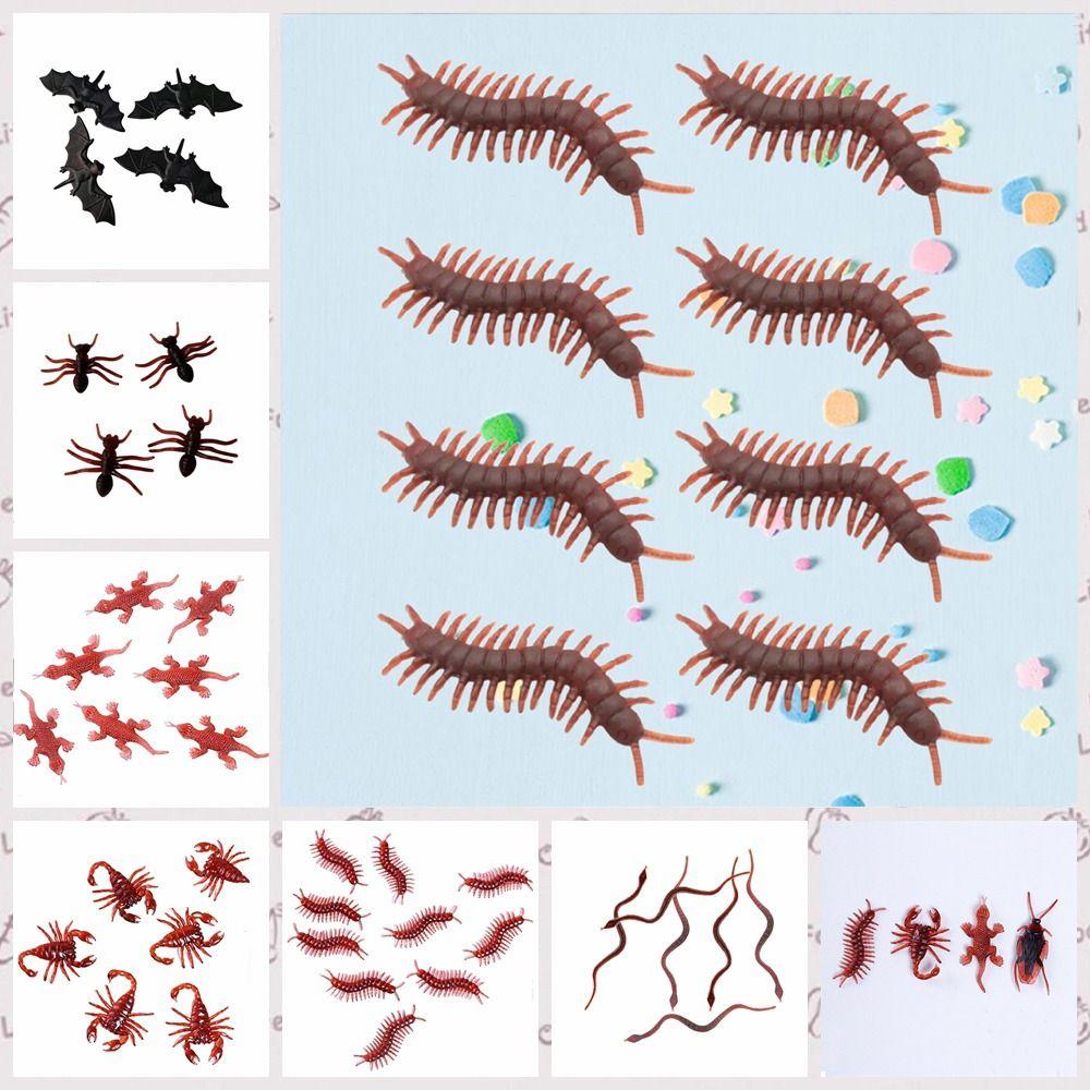 10pcs/lot Prank Funny Trick Joke Toys Special Lifelike Model Simulation Fake Rubber Cockroach Centipede Scorpion Gecko Bug Toy