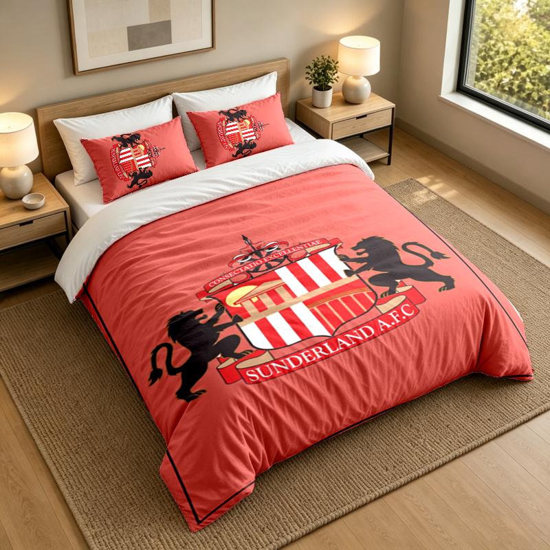 3-Piece Bed Sheet Set with Sunderland Design, 1 Flat Sheet and 2 Pillowcases for Bedroom