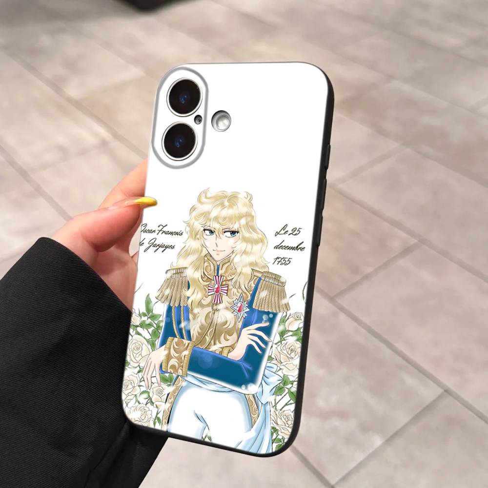 Роза Версаля Леди Оскар Мягкий Чехол-Крышка для Телефона Для IPhone 17 16 Pro Max 15 12 11 16e 13 Mini 14 15 Plus