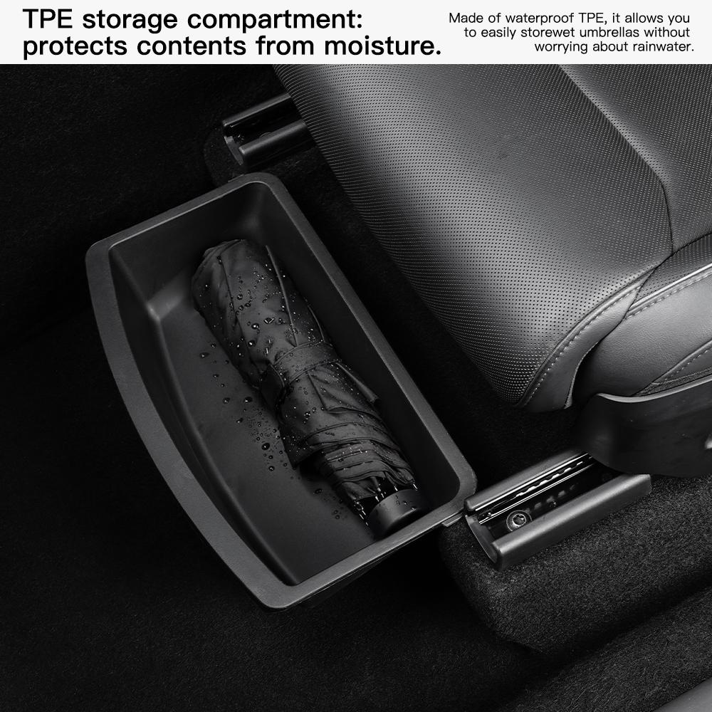 YZ Under Seat Storage Box For Tesla Model YL 6-Seat 2026 Drawer Front Rear Seat Lower Organizer Tray Car Interior Accessories