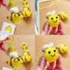 Cartoon Bee Keyring Soft Plush Mobile Phone Charm Gift For Kids