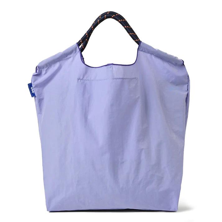 Eco-Friendly Embroidered Nylon Shopping Bag with Butterfly and Flower Designs, Convertible Hand-Held/Shoulder Style.