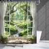 Занавеска для душа Enchanted Garden View - Живописный декор для ванной, Идеально подходит для тех, кто любит природу и дизайн в стиле аутдор