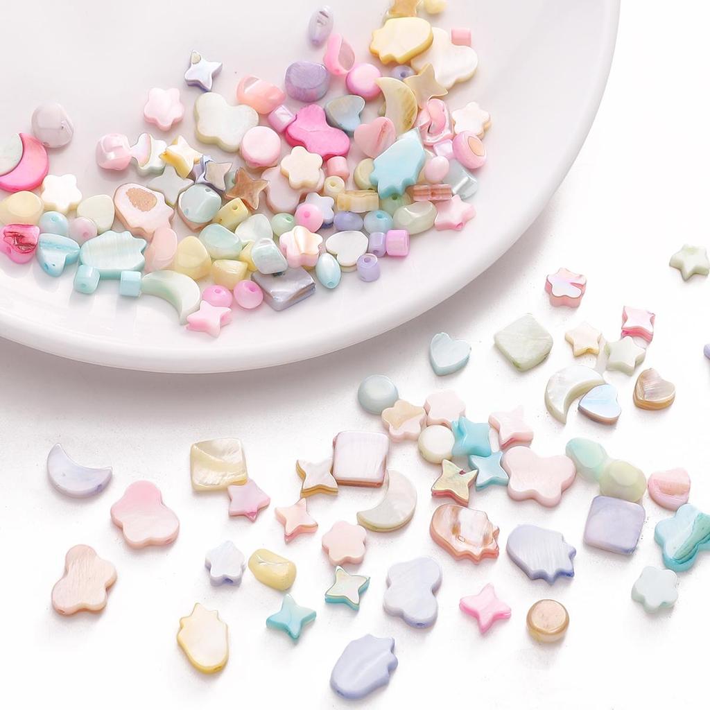 Natural Seashell Moon Round Star Beads For DIY Necklace Bracelet Earrings Jewelry Making