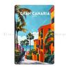 Maspalomas Gran Canaria Espaa Spain Landmarks Skyline Retro Travel Metal Plaque Party Club Classic Character Tin Sign Poster
