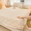 Milk Velvet Fitted Sheet Soft Comfortable Fleece Bed Cover Autumn Winter Mattress Protector Cover Bedsheet Solid Color
