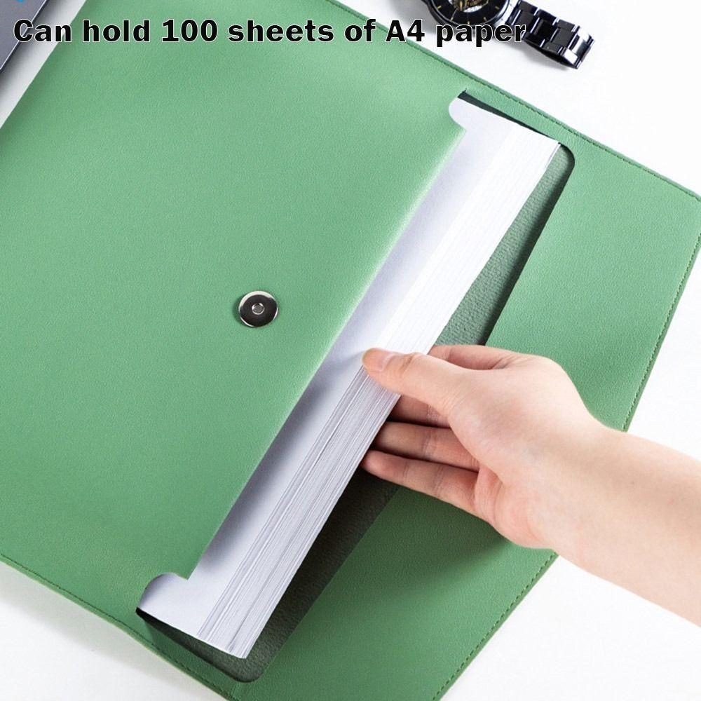 Large Capacity Leather Document Pouch Leather File Bag Stationery Dustproof Leather File Folder