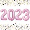 2023 2023 канун Нового года, праздничные принадлежности, украшение для выпускного (Светло-Розовый, 40,64 см.) Конфетно-розовый цифровой воздушный шар