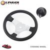 LYNNCHI Motorcycle 300mm Classic Steering Wheel Leather Racing Sport Handle Bars For 150cc 250cc Go Kart Buggy Quad ATV Parts