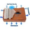17-клавишное пианино Kalimba для большого пальца с защитой руки Mbira
