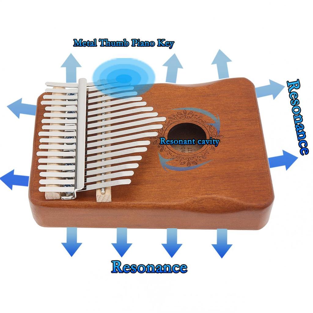 17-клавишное пианино Kalimba для большого пальца с защитой руки Mbira