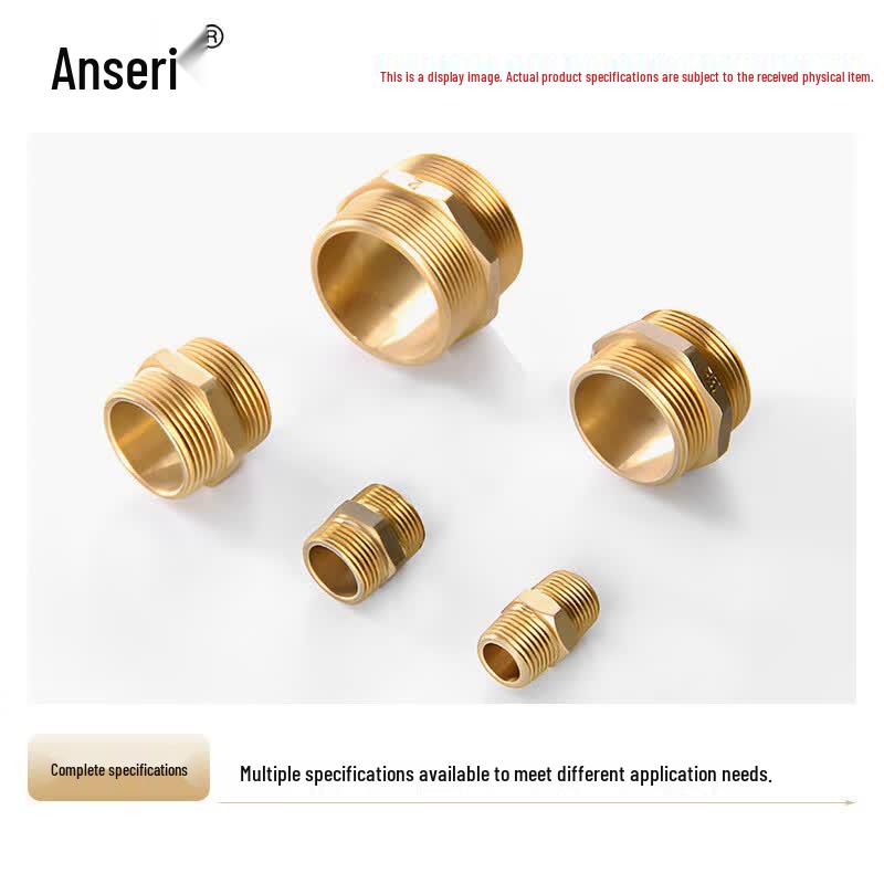 Ansell Brass Double Male Thread Pipe Connector