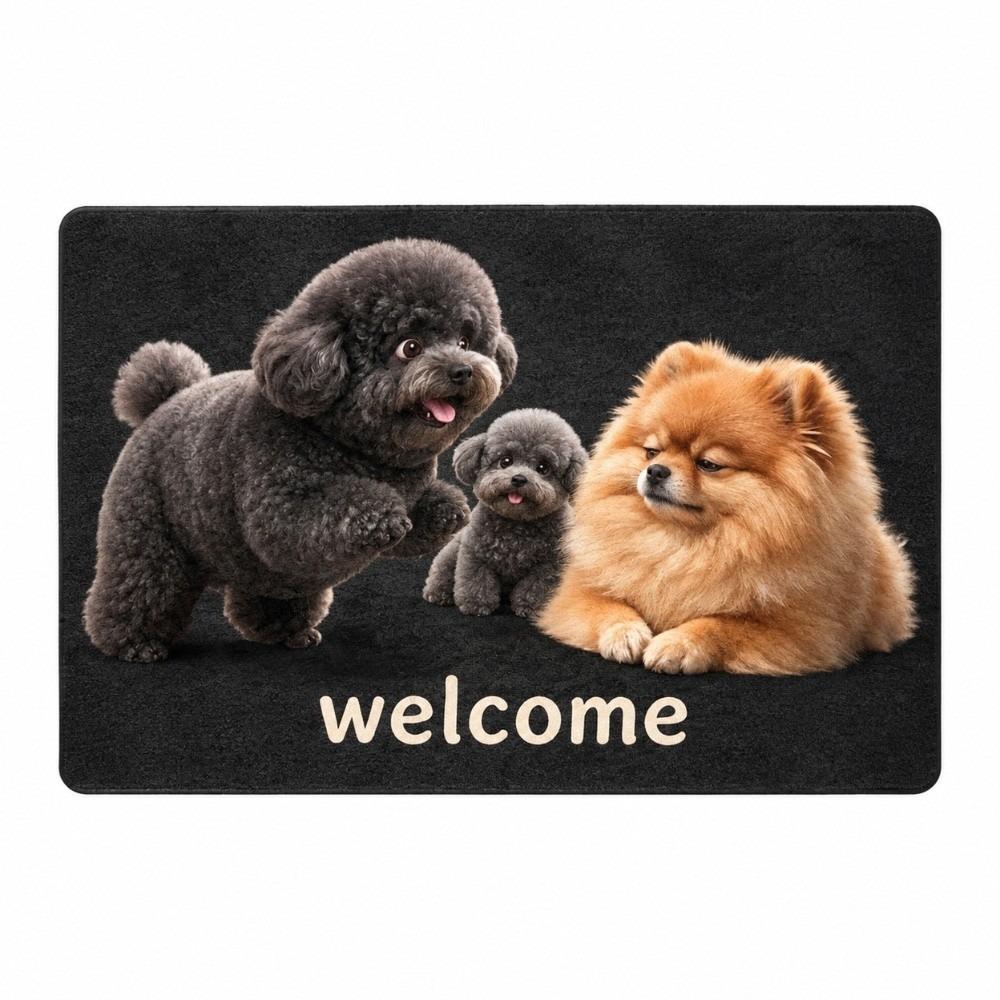 Non-Slip Dog Area Rug 2D Cartoon Carpet Soft Home Decor Carpet Living Rooms