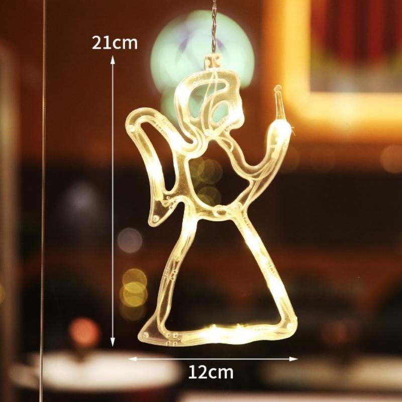 15 шт. Рождественские гирлянды Светодиодные гирлянды Гирлянды на присосках Украшение витрины Праздничные декоративные огни