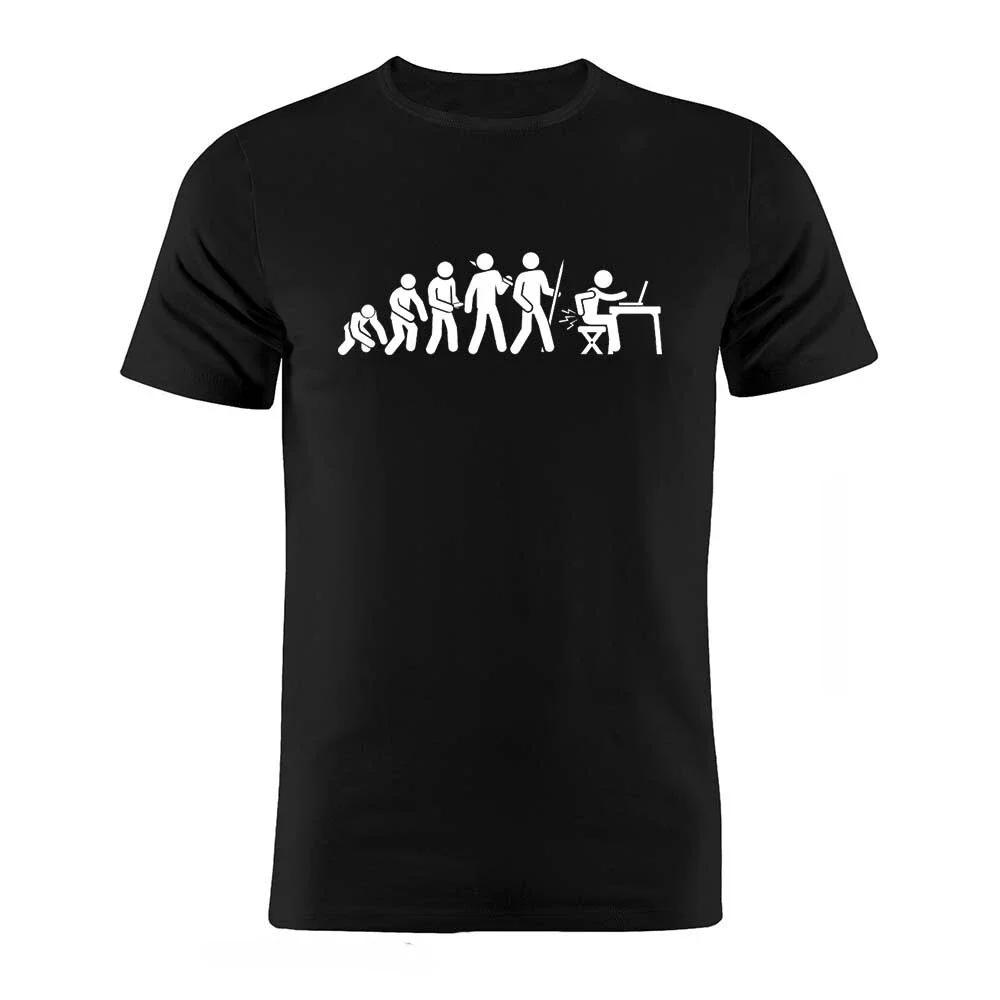 Men's Funny Coder T Shirt Evolution Developer Programmer Tee Shirts Computer Science Software Engineer Geek Tops Tees