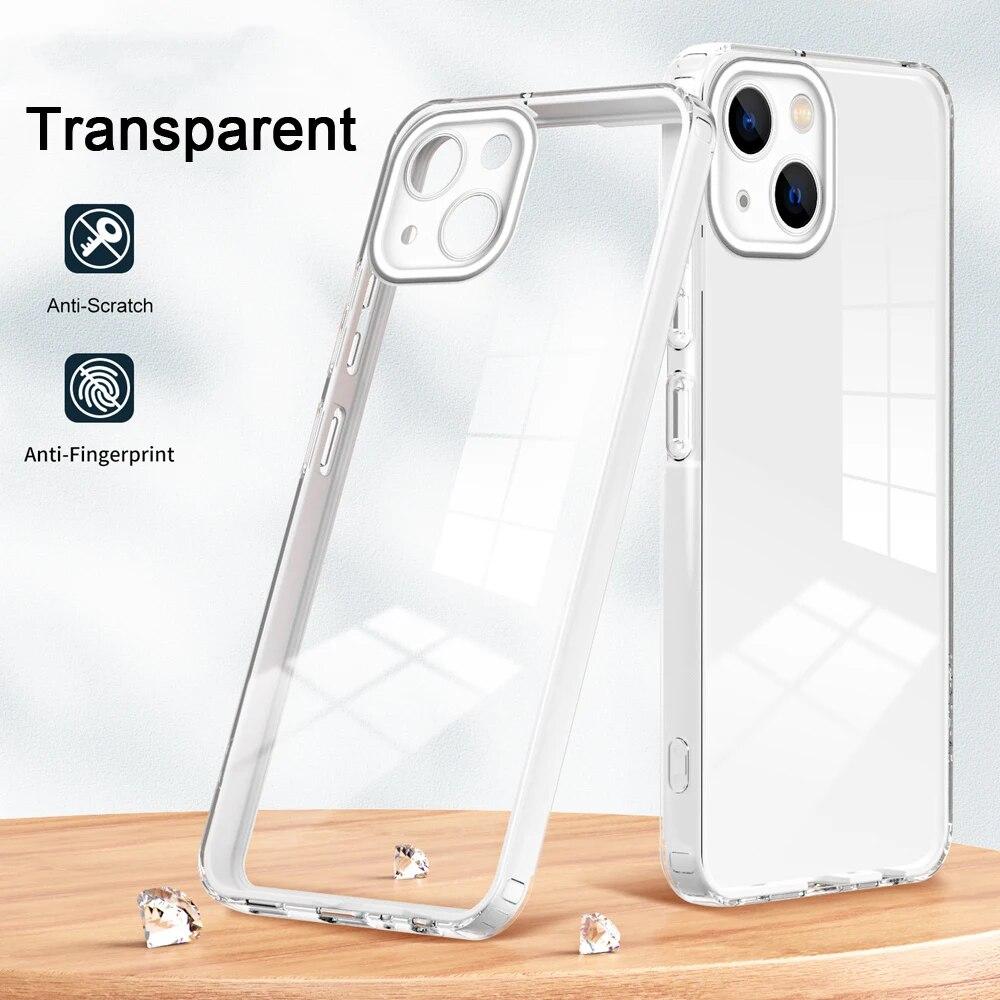 KEYSION Противоударный прозрачный чехол для iPhone 15 Pro Max 14 Plus, прозрачный силиконовый чехол из ТПУ + чехол для телефона из поликарбоната для iPhone 13 12 11 Pro Max