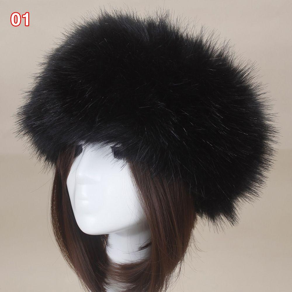 Outdoor Earwarmer Winter Thick Fluffy Faux Fur Women Russian Cap Headband Hat