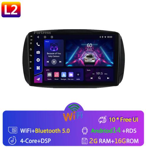 2Din Android 12 для Mercedes Smart 453 Fortwo 2014 - 2020 Автомагнитола Мультимедиа Плеер 1280*720 Экран Carplay Автомобильное Радио 2Din DVD
