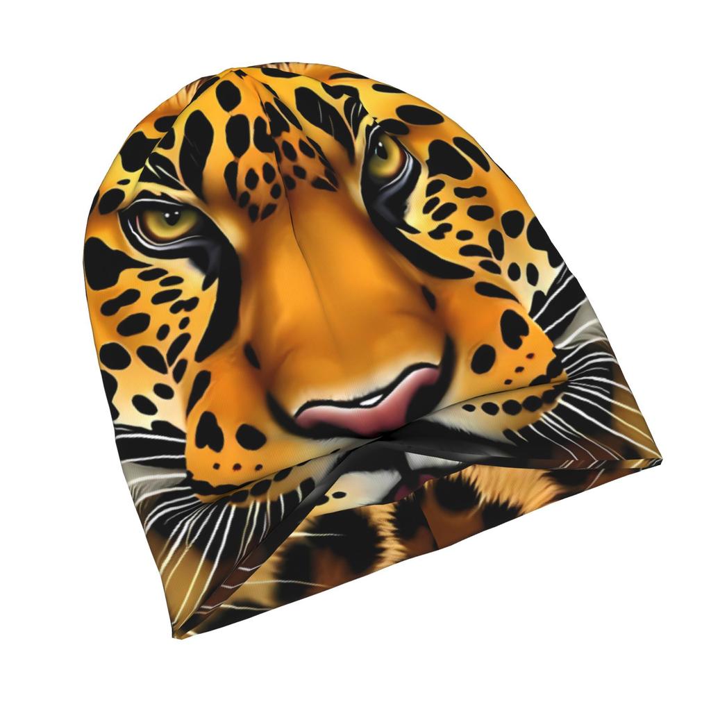 2D Flat Printing Leopard Pattern Knit Hat with Subtle Fashion Details, Ideal for Adults Seeking Texture And Character in Cold-Season Daily Wear