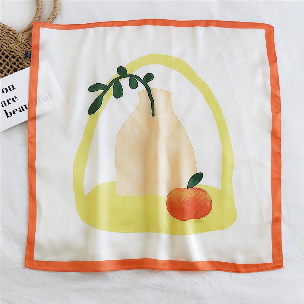 53CM Silk Scarf Small Square Scarf Versatile For Women Spring And Autumn Thin Design Fashionable And Stylish Decorative Scarf Professional Flight