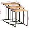 VidaXL Tables Gigognes 3 pcs, Ensemble de Tables Basses Empilables, Bouts de Canapé, Meuble de Salon, Moderne, Bois Massif 372724
