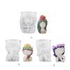Flower Pot Silicone Mold 3D Girl Succulent Planter Concrete Mold DIY Craft Vase Resin Epoxy Mold DIY Pen Holder Decor