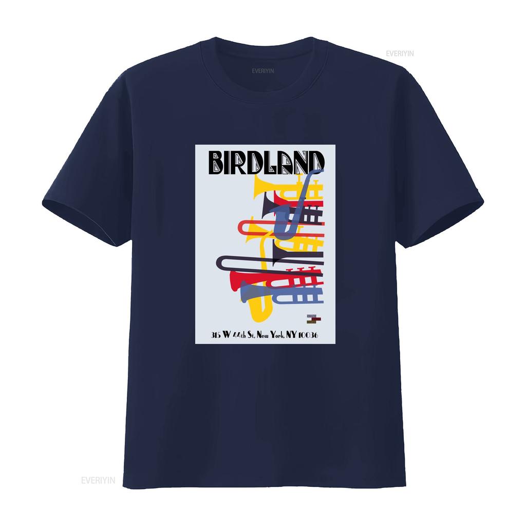 Birdland 1949 Poster Theater Bird Cotton T Shirt Jazz Music Live Coltrane Design New York Inspired Retro Style vintage Washed