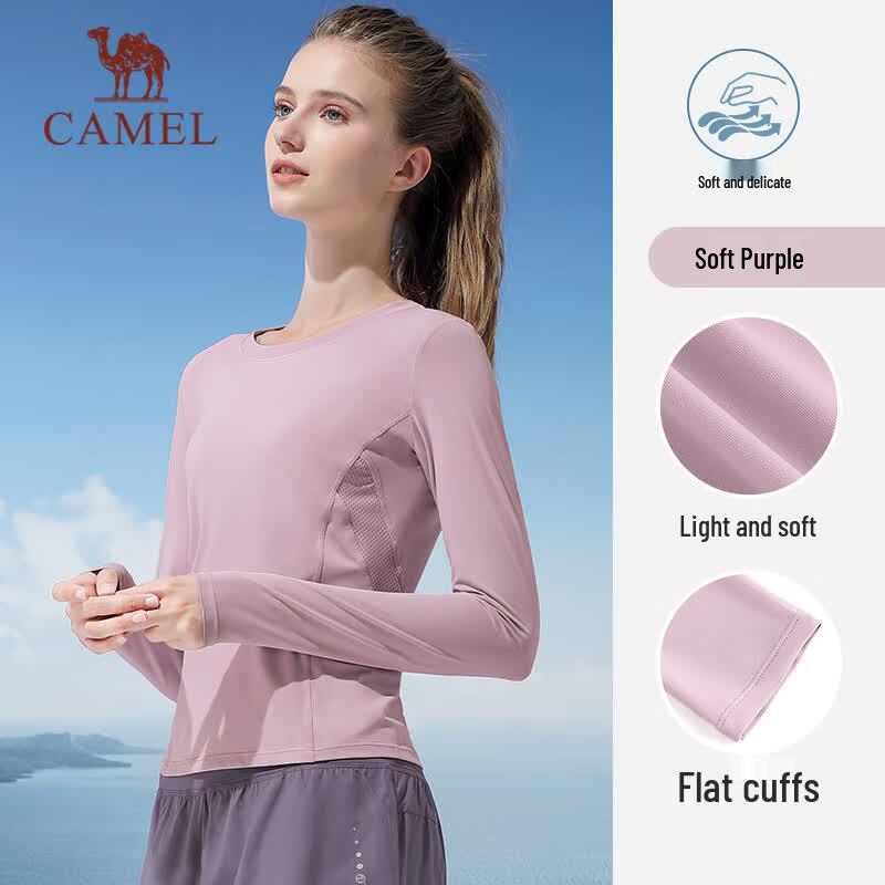 Camel Женский топ с длинным рукавом для йоги и фитнеса