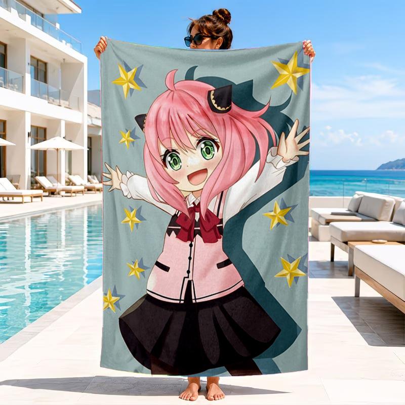 Cute anime spy Famliy Beach Towel, Microfiber Beach Towel, Perfect For Pool, Beach, Travel, Home Decor Beach Party Fan gifts