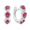 Серебряные серьги с натуральным рубином 4.193ct, фианитами (2205159)
