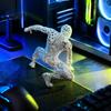 Стильные полые сетчатые скульптуры, 3D-печатная сетчатая фигурка супергероя, Креативная статуэтка в стиле Человека-паука в динамичной позе, Современное искусство, Скульптурные украшения, Настольное украшение,