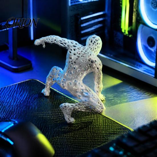 Стильные полые сетчатые скульптуры, 3D-печатная сетчатая фигурка супергероя, Креативная статуэтка в стиле Человека-паука в динамичной позе, Современное искусство, Скульптурные украшения, Настольное украшение,