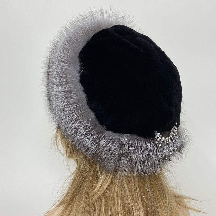 Women's Winter Real Fur Dome Hats Fluffy Natural Fox Rabbit Princess Hat