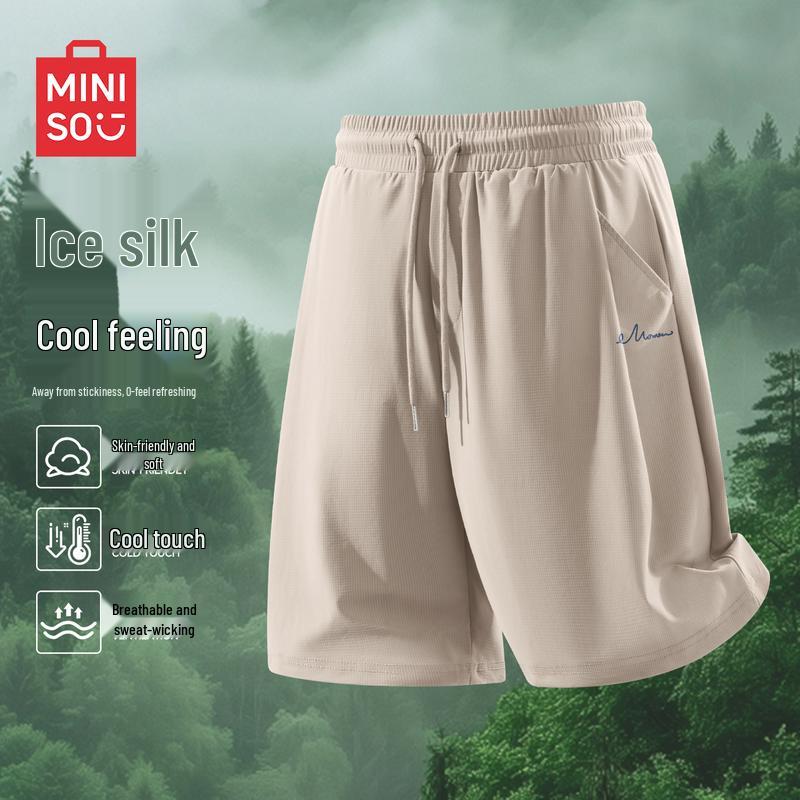 MINISO Мужские повседневные спортивные шорты из ледяного шелка, быстросохнущие