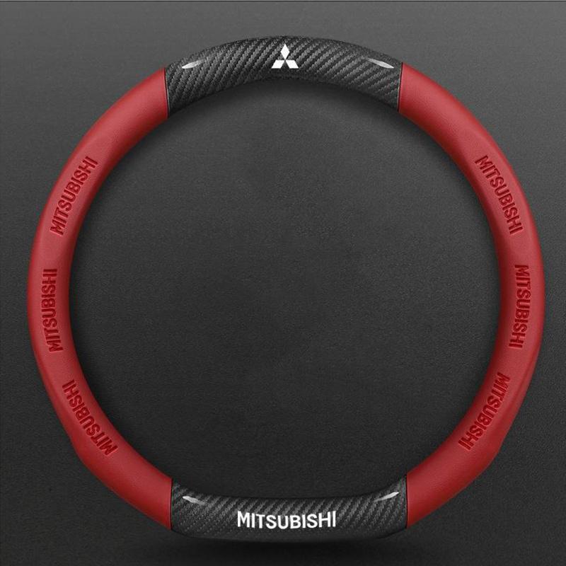 cxbkdv1 Car Carbon Fiber Leather Steering Wheel Cover For Mitsubishi RALLIART ASX Colt Eclipse Galant LANCER EX OUTLANDER Pajero Triton