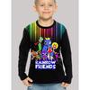 Spring and Autumn Round Neck Game Rainbow Friends 3D Printed Top Fashionable Casual Long Sleeved Children's Boy T-shirts