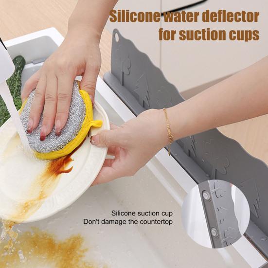 Sink Splash Guard with Suction Cups Vegetable Washing Water Splash Protector Kitchen