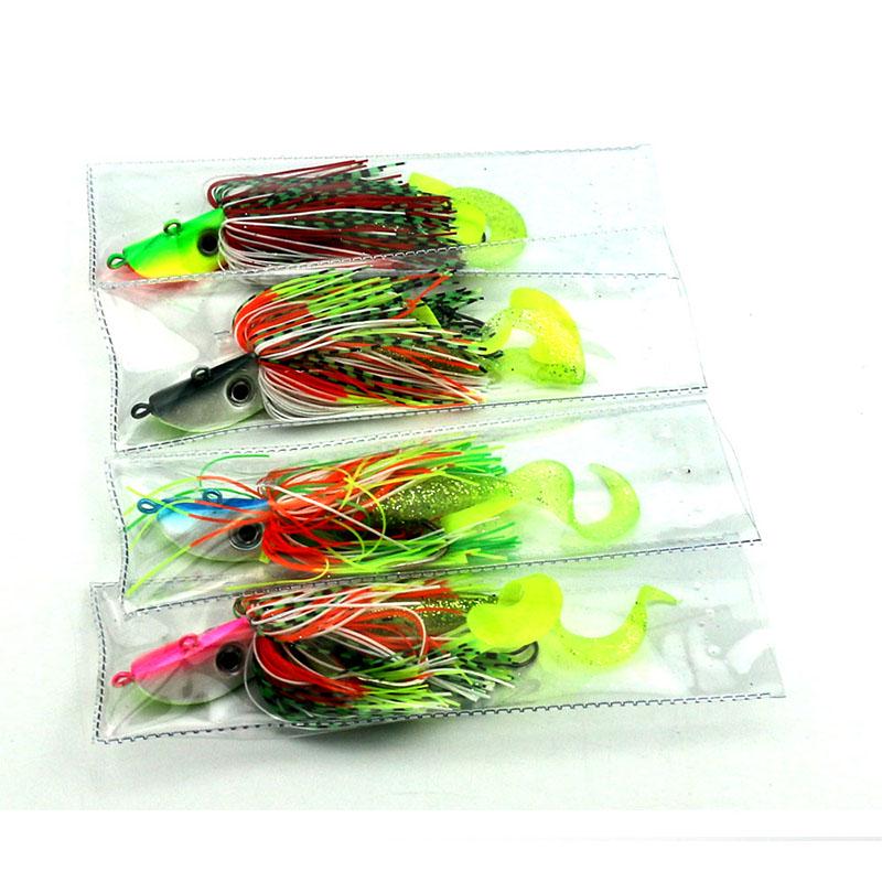 HENGJIA Lead Head Jig Hooks Spinnerbait Soft Grub Lures Tackle Pack of 4