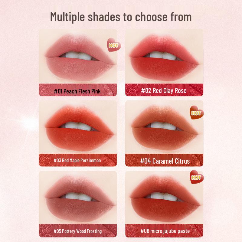 KINEPIN Velvet Matte Lightweight Long-Lasting Lip Glaze - Non-Stick Cup Pigmented Lipstick