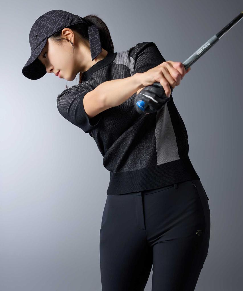 DESCENTE GOLF Acmt Women'S Mock Neck Ribbed Pullover Dr12Wfkp31